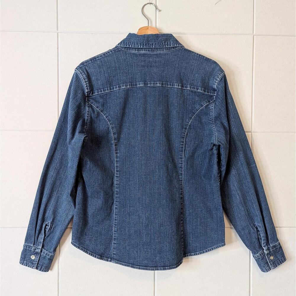 Vintage 90s Limited Jeans classic denim fitted button front shirt - Picture 5 of 6